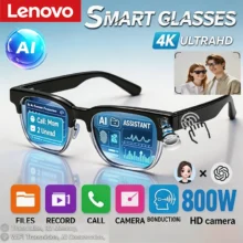 Lunettes intelligentes Lenovo avec assistant vocal IA, résolution 4K