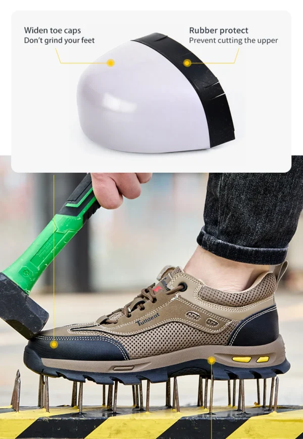 Chaussures de sécurité d'été pour le travail, chaussures de travail pour hommes résistantes à la perforation, chaussures de protection, bottes de sécurité, bottes tactiques.
