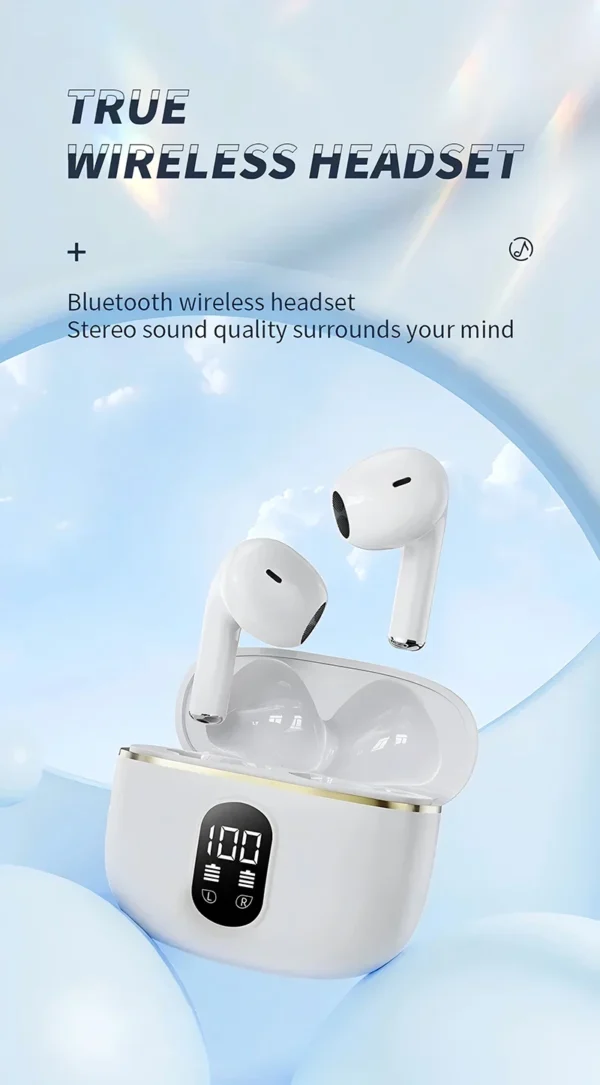 Écouteurs sans fil Bluetooth avec réduction de bruit ENC pour les appels, son stéréo Hi-Fi – Modèle Pro4s (compatible Xiaomi et AirPods)