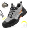 Chaussures de sécurité pour hommes, légères et confortables avec embout de protection en plastique, style tendance, anti-perforation et ultra-résistantes.