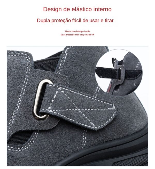 Chaussures de sécurité pour hommes en cuir véritable (croûte de cuir de vache), avec embout composite, semelle anti-perforation, propriétés antistatiques et conception adaptée au soudage ; bottes ultra-résistantes.