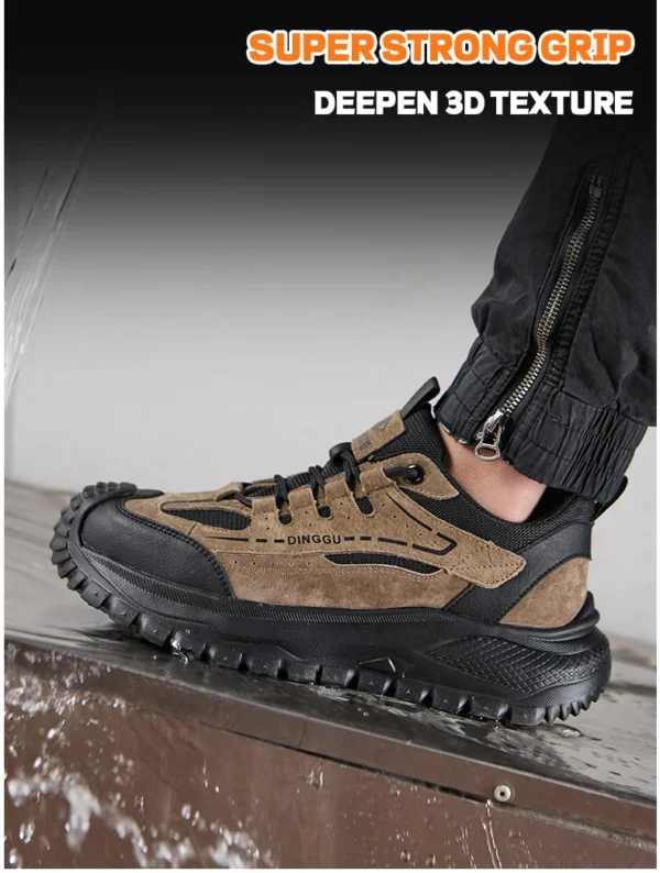 Chaussures de sécurité pour hommes avec embout en acier – Protection anti-écrasement et anti-perforation.