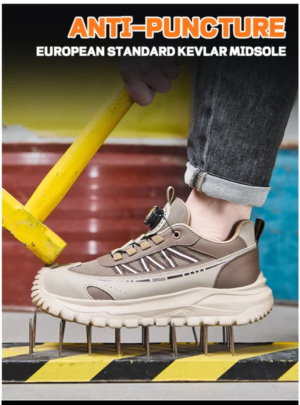 Chaussures de sécurité pour hommes avec embout en acier – Protection anti-écrasement et anti-perforation.