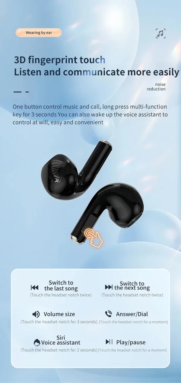 Écouteurs sans fil Bluetooth avec réduction de bruit ENC pour les appels, son stéréo Hi-Fi – Modèle Pro4s (compatible Xiaomi et AirPods)