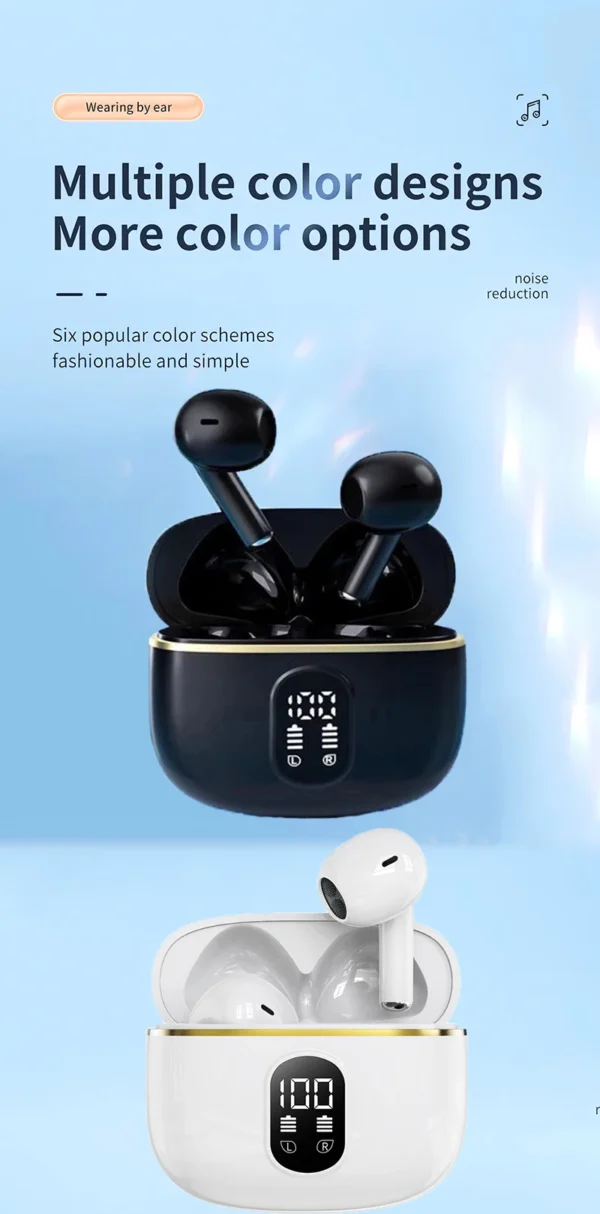 Écouteurs sans fil Bluetooth avec réduction de bruit ENC pour les appels, son stéréo Hi-Fi – Modèle Pro4s (compatible Xiaomi et AirPods)