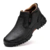 Chaussures de sécurité pour hommes en cuir véritable (croûte de cuir de vache), avec embout composite, semelle anti-perforation, propriétés antistatiques et conception adaptée au soudage ; bottes ultra-résistantes.