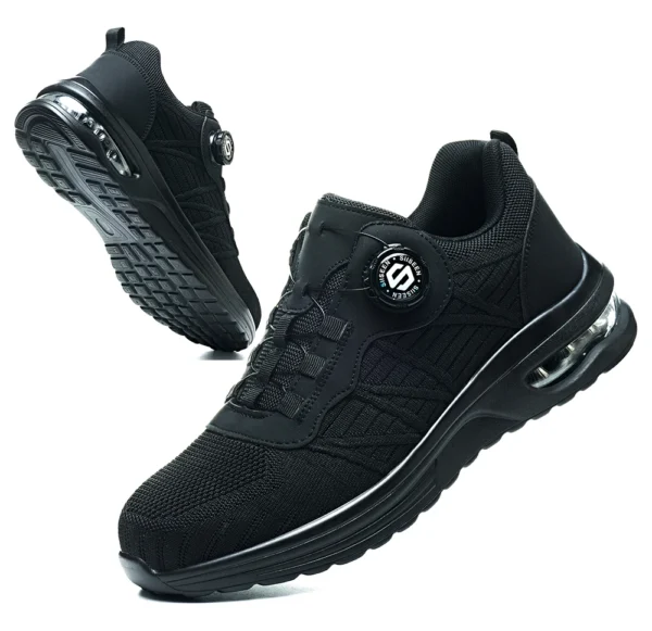 Chaussures de sécurité pour hommes avec fermeture rotative – Légères, anti-chocs et anti-perforation – Style sportif pour les professionnels en extérieur