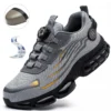 Chaussures de sécurité pour hommes avec système de serrage rotatif – Style sportif, anti-écrasement et anti-perforation