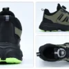 Chaussures de sécurité pour hommes avec fermeture rotative, embout en acier, bottes de travail industrielles respirantes.