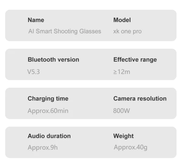 Lunettes de caméra Xiaomi 8K pour la prise de vue vidéo, traduction IA précise, appels Bluetooth, lecteur de musique, pour femmes et hommes, 8MP, lunettes de traduction
