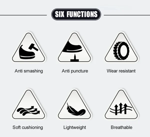 Chaussures de sécurité pour hommes – Style tendance, embout en acier anti-écrasement, semelle en Kevlar – Bottes de travail pour extérieur et atelier industriel – Fermeture à bouton