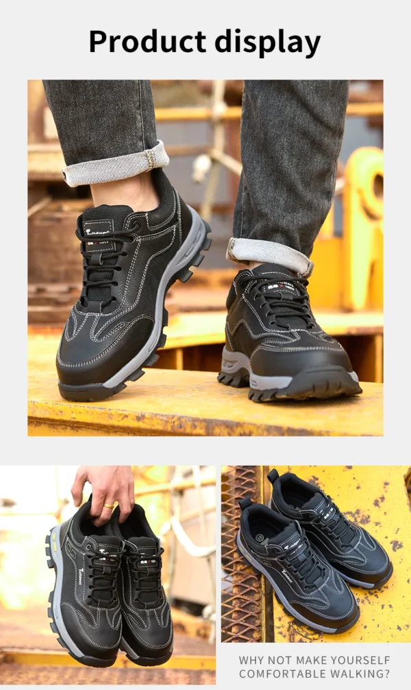 Chaussures de sécurité, chaussures de travail anti-écrasement et anti-perforation, chaussures de protection pour hommes, bottes de protection légères et confortables