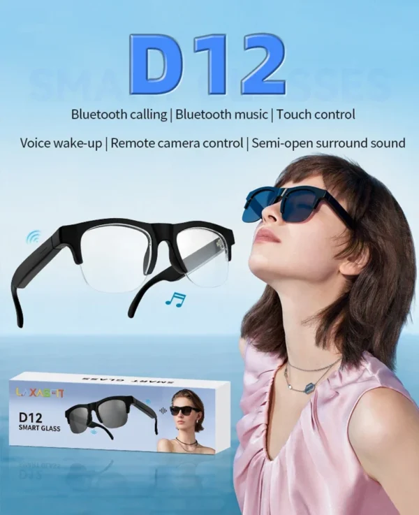 Lunettes intelligentes Lenovo avec assistant vocal IA, résolution 4K, télécommande tactile, appareil photo/vidéo, traducteur et connectivité Bluetooth sans fil.