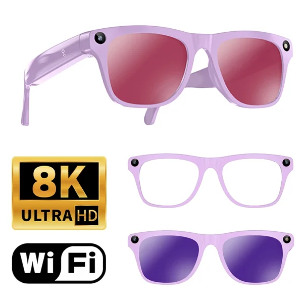 Lunettes de caméra Xiaomi 8K pour la prise de vue vidéo, traduction IA précise, appels Bluetooth, lecteur de musique, pour femmes et hommes, 8MP, lunettes de traduction
