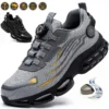 Chaussures de sécurité pour hommes avec système de serrage rotatif – Style sportif, anti-écrasement et anti-perforation