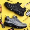 Chaussures de sécurité pour hommes avec système de serrage rotatif – Style sportif, anti-écrasement et anti-perforation