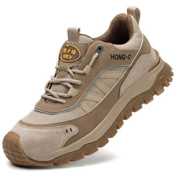 Chaussures de sécurité isolantes pour hommes avec embout en plastique, baskets de travail antidérapantes, chaussures de protection et bottes de travail anti-perforation.