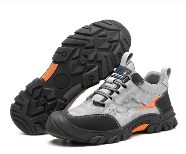 Chaussures de sécurité pour hommes, légères et confortables avec embout de protection en plastique, style tendance, anti-perforation et ultra-résistantes.
