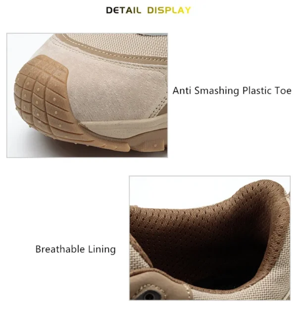 Chaussures de sécurité isolantes pour hommes avec embout en plastique, baskets de travail antidérapantes, chaussures de protection et bottes de travail anti-perforation.
