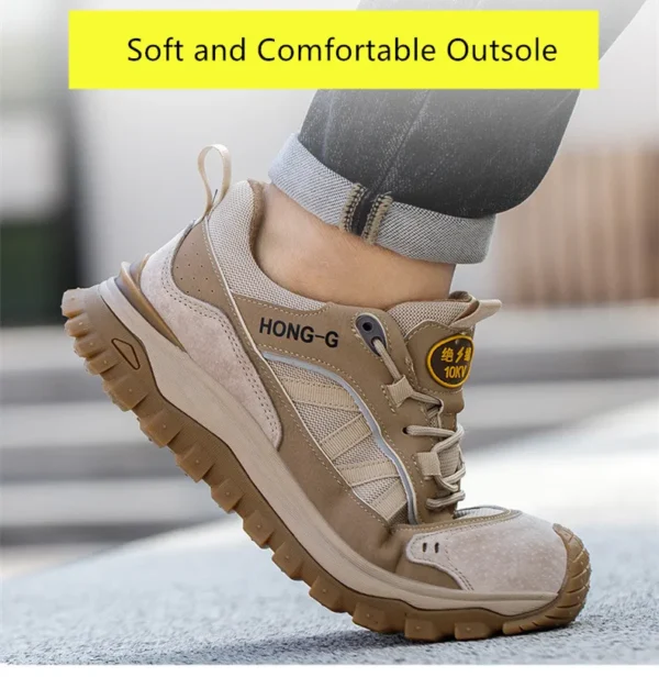 Chaussures de sécurité isolantes pour hommes avec embout en plastique, baskets de travail antidérapantes, chaussures de protection et bottes de travail anti-perforation.