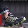 Chaussures de sécurité pour hommes avec fermeture rotative, embout en acier, bottes de travail industrielles respirantes.