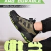Chaussures de sécurité pour hommes avec fermeture rotative, embout en acier, bottes de travail industrielles respirantes.