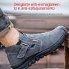 Chaussures de sécurité pour hommes en cuir véritable (croûte de cuir de vache), avec embout composite, semelle anti-perforation, propriétés antistatiques et conception adaptée au soudage ; bottes ultra-résistantes.