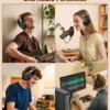 Casque audio filaire professionnel New Bee pour DJ et studio, avec microphone, circum-aural, haute résolution (Hi-Res), pour monitoring et écoute musicale.