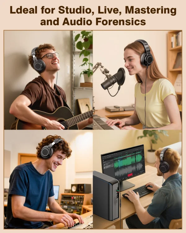 Casque audio filaire professionnel New Bee pour DJ et studio, avec microphone, circum-aural, haute résolution (Hi-Res), pour monitoring et écoute musicale.