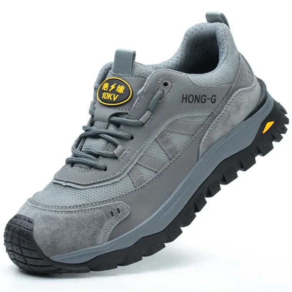 Chaussures de sécurité isolantes pour hommes avec embout en plastique, baskets de travail antidérapantes, chaussures de protection et bottes de travail anti-perforation.