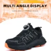 Chaussures de sécurité pour hommes avec fermeture rotative, embout en acier, bottes de travail industrielles respirantes.