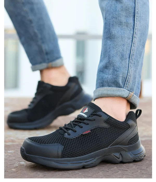 Chaussures de sécurité anti-perforation pour hommes, chaussures de travail d'été respirantes en maille, embout en plastique.