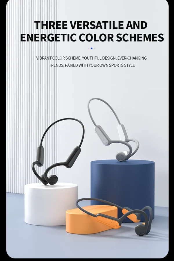 Écouteurs à conduction osseuse réelle B8 – Casque sans fil Bluetooth 5.3 pour le sport avec contour d'oreille et étanchéité IPX5 (idéal pour la course et la conduite)