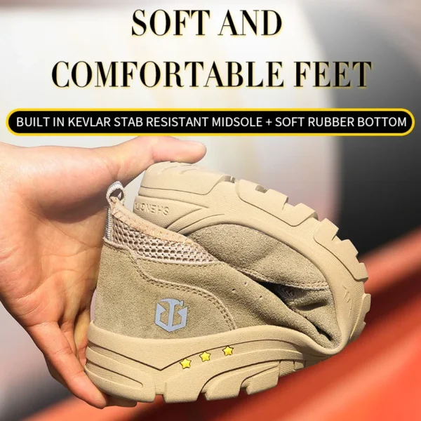 Les chaussures de sécurité pour hommes, légères, souples, confortables, respirantes et antidérapantes.
