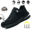 Chaussures de sécurité pour hommes avec fermeture rotative – Légères, anti-chocs et anti-perforation – Style sportif pour les professionnels en extérieur