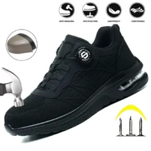 Chaussures de sécurité pour hommes avec fermeture rotative – Légères, anti-chocs et anti-perforation – Style sportif pour les professionnels en extérieur