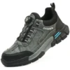 Chaussures de sécurité pour hommes avec embout en acier, semelles anti-écrasement, anti-perforation et antidérapantes ; chaussures de travail industrielles tendance à fermeture par bouton.
