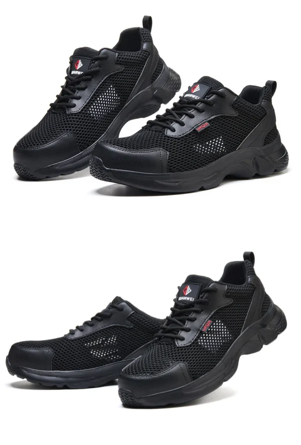 Chaussures de sécurité anti-perforation pour hommes, chaussures de travail d'été respirantes en maille, embout en plastique.