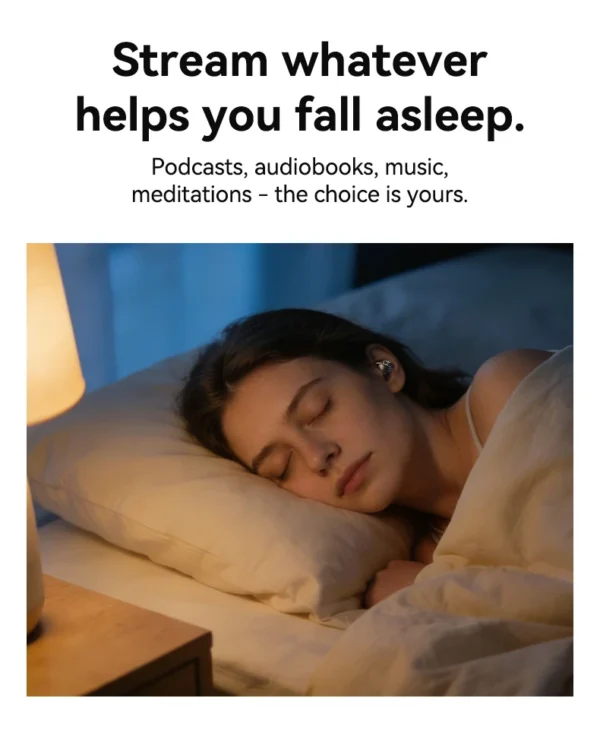 Écouteurs Bluetooth HTC NE76, mini-écouteurs invisibles avec traducteur IA pour le sommeil, écouteurs sans fil souples – Orange.